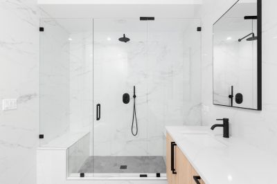 Luxurious Shower with Black Frame
